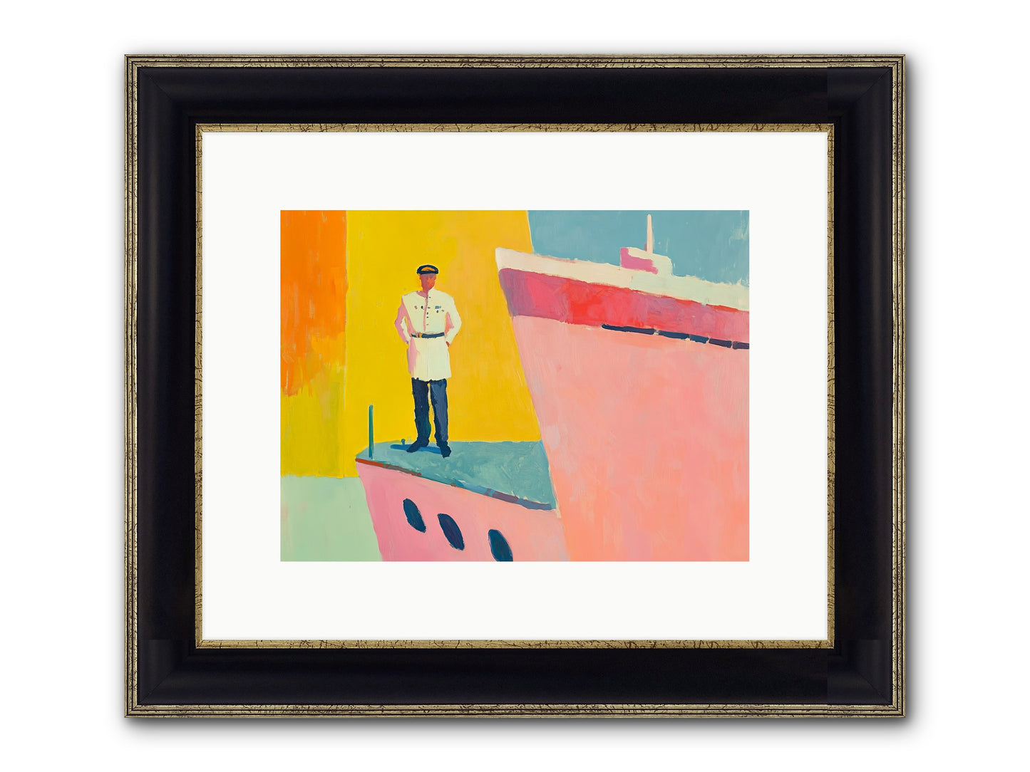 The Navigator Framed Print - Black & Gold 12x9