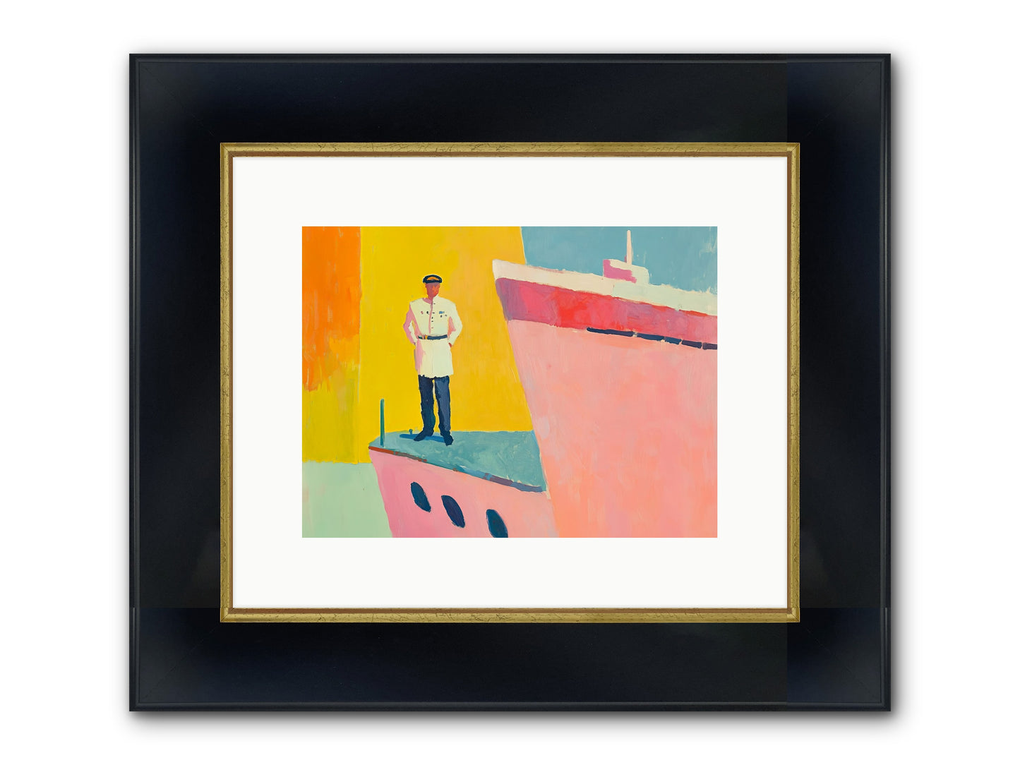 The Navigator Framed Print - Wide Black w/Gold 12x9
