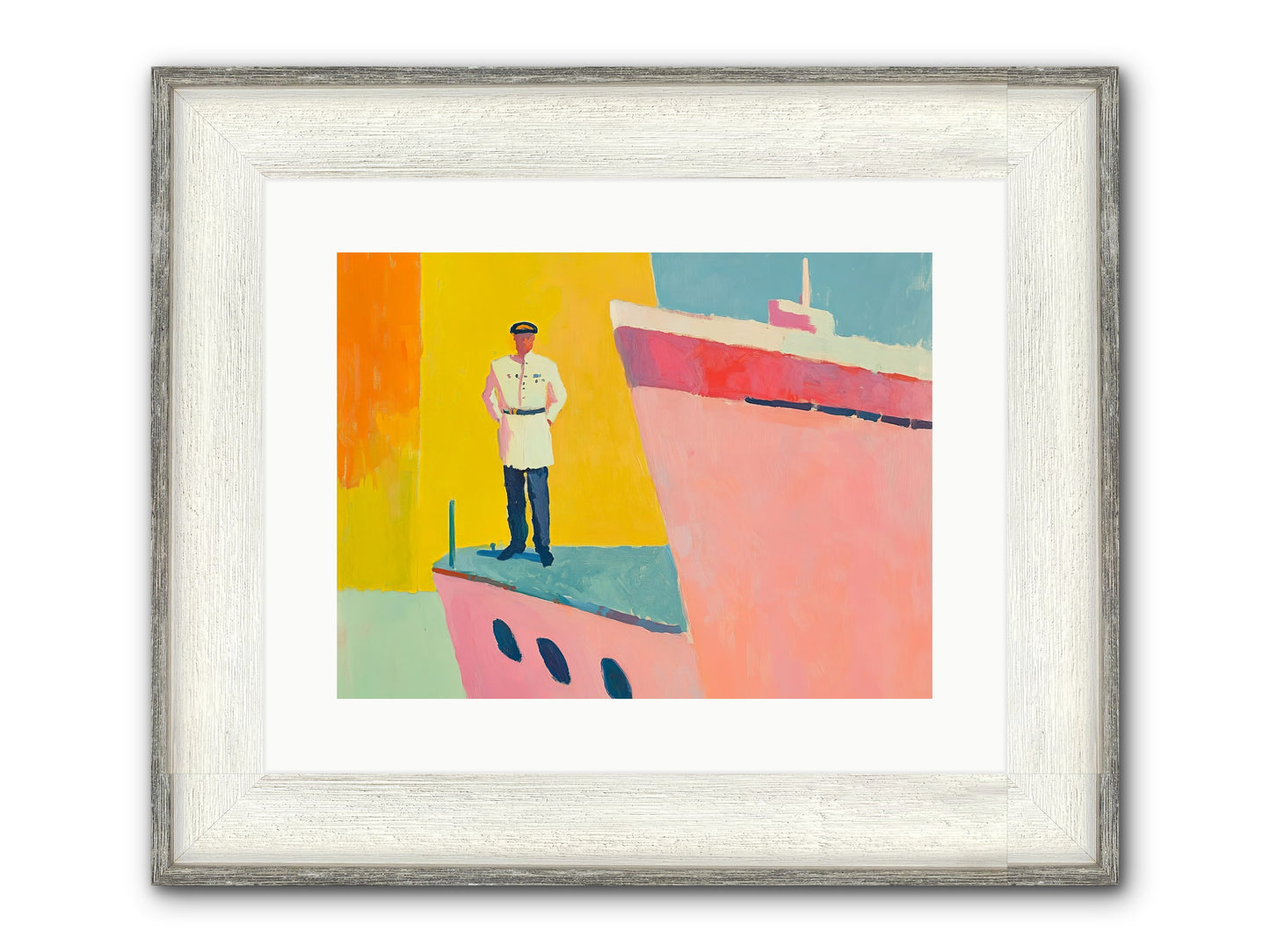 The Navigator Framed Print - Driftwood White 16x12