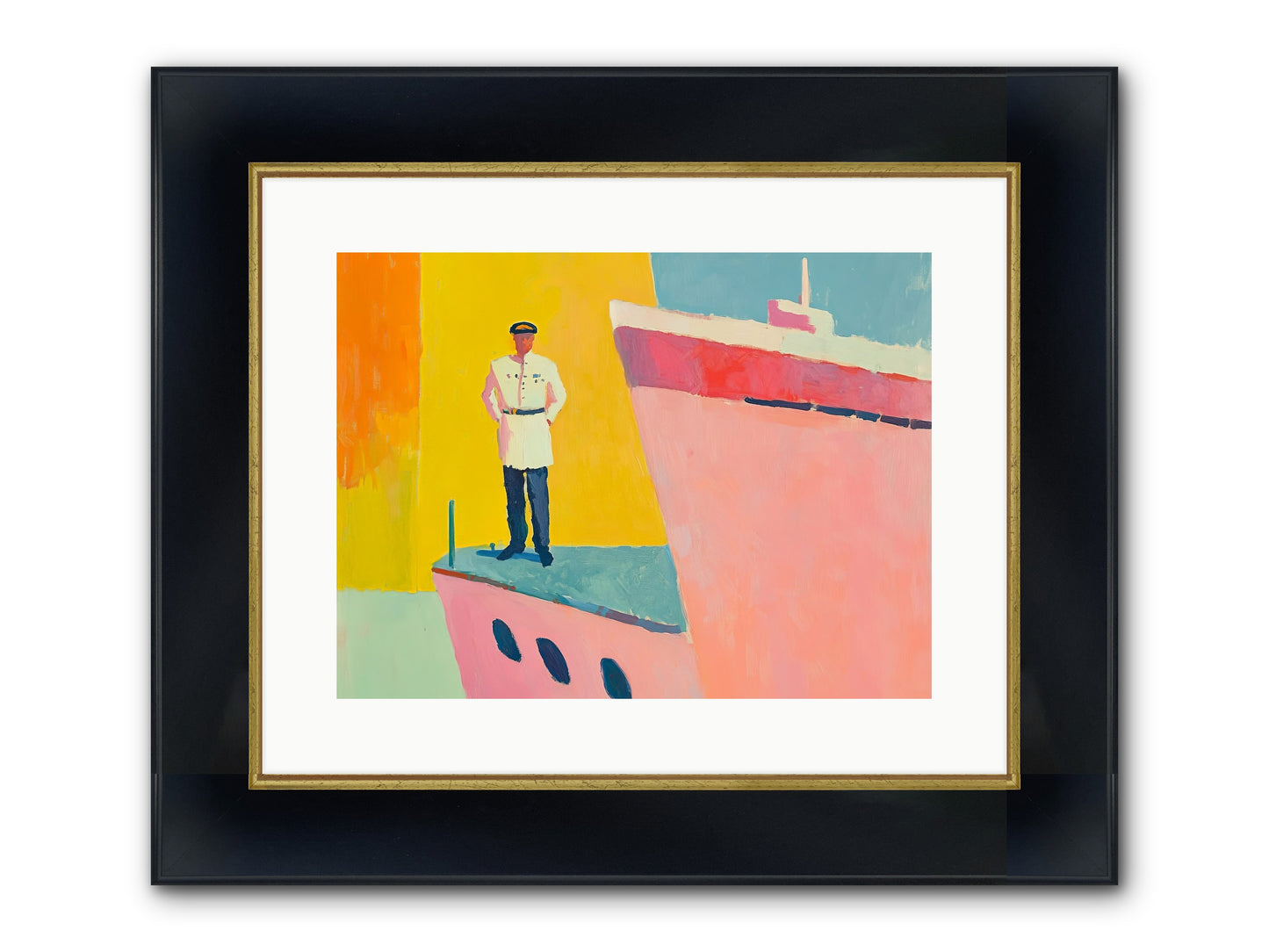 The Navigator Framed Print - Wide Black w/Gold 16x12