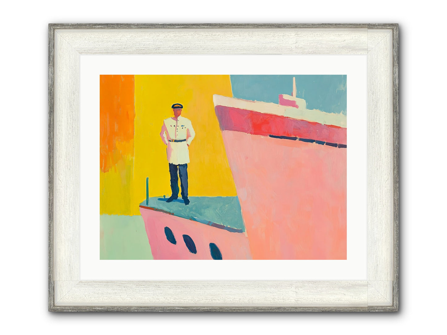 The Navigator Framed Print - Driftwood White 24x18