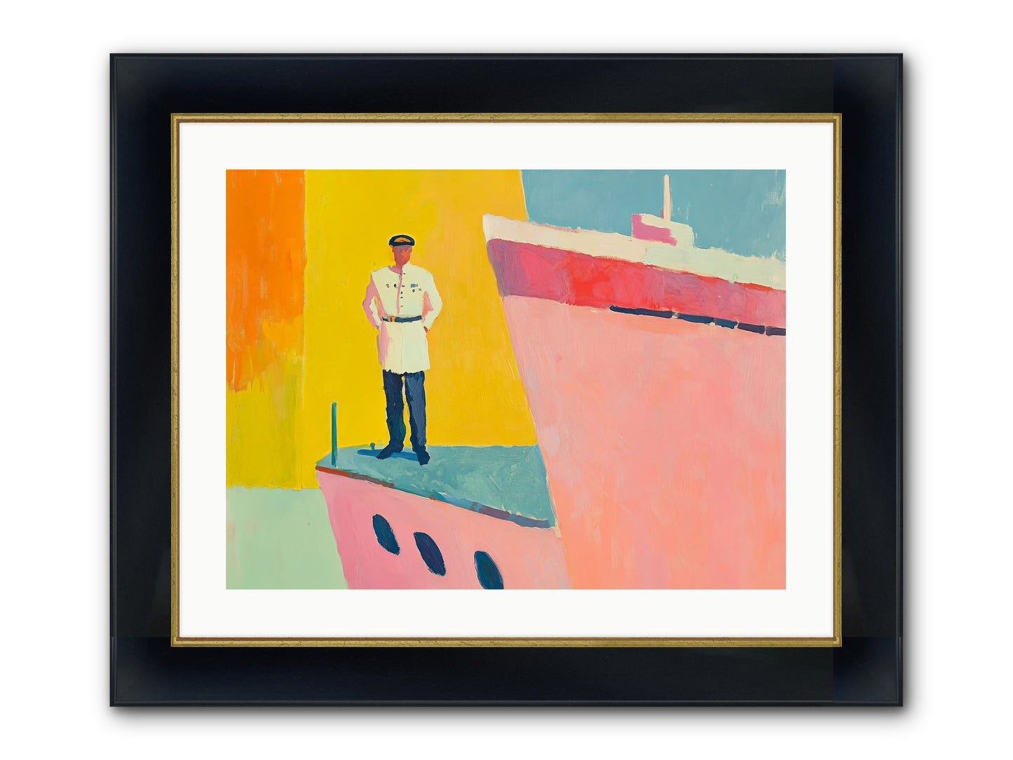 The Navigator Framed Print - Wide Black w/Gold 24x18