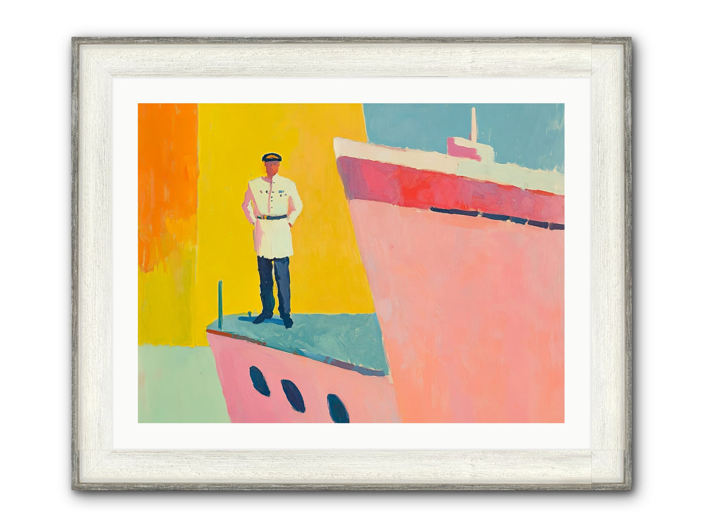 The Navigator Framed Print - Driftwood White 32x24