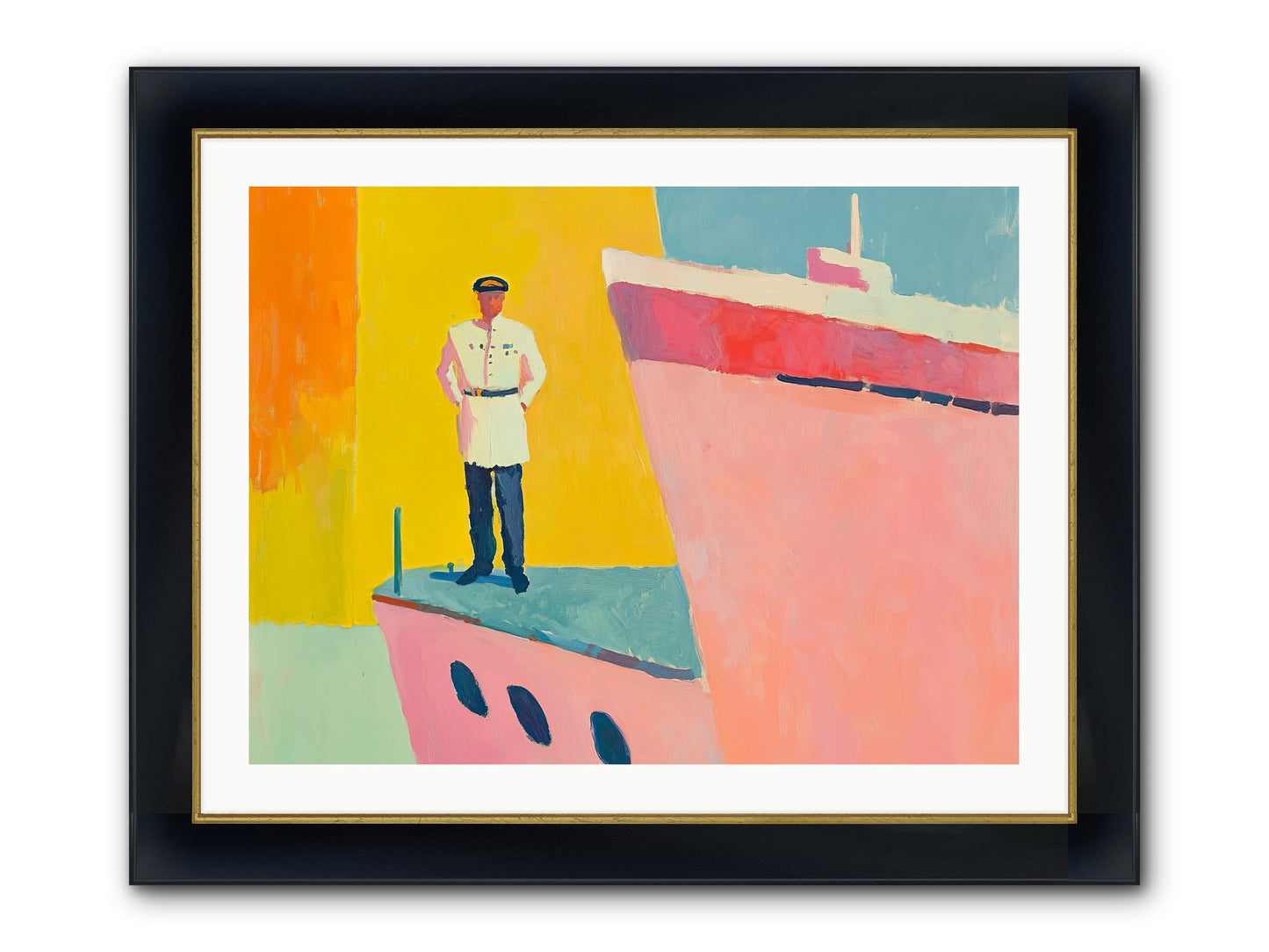The Navigator Framed Print - Wide Black w/Gold 32x24