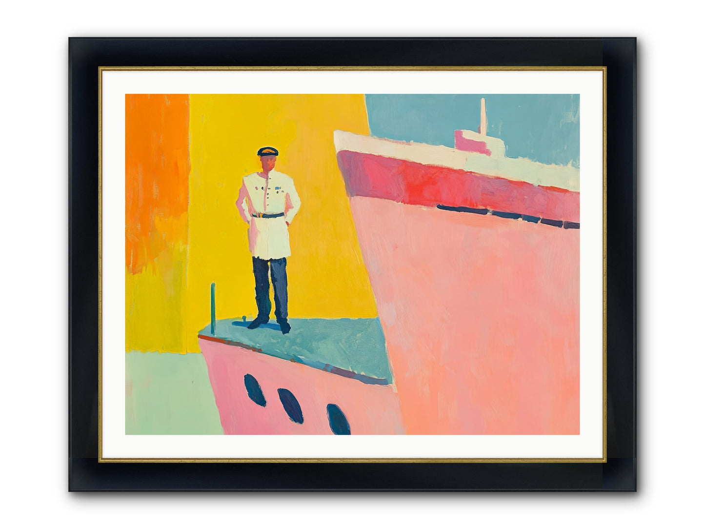 The Navigator Framed Print - Wide Black w/Gold 40x30