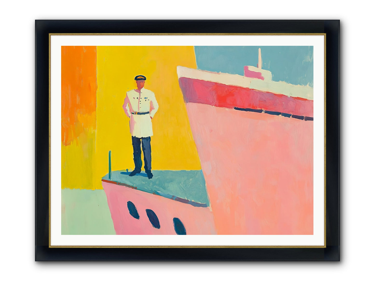 The Navigator Framed Print - Wide Black w/Gold 48x36