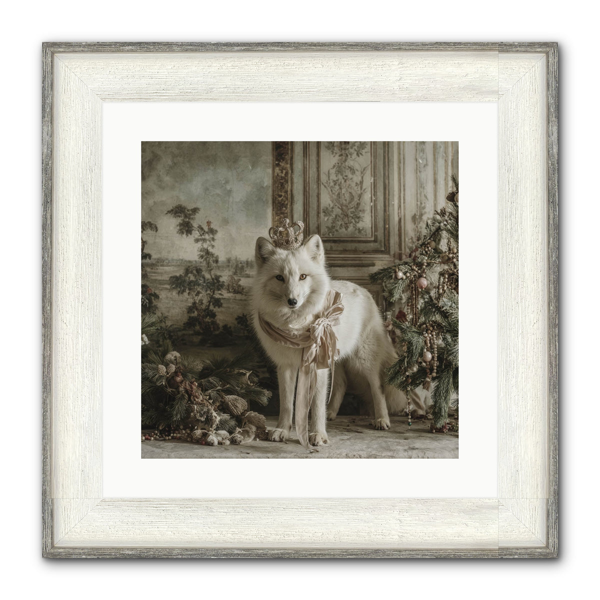 The Night Everything Shimmers Framed Print - Driftwood White 16x16