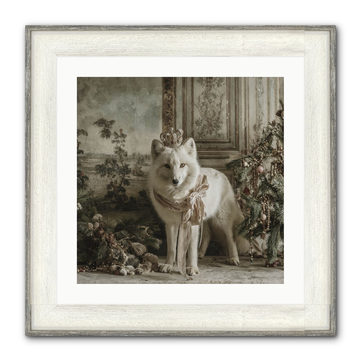 The Night Everything Shimmers Framed Print - Driftwood White 20x20