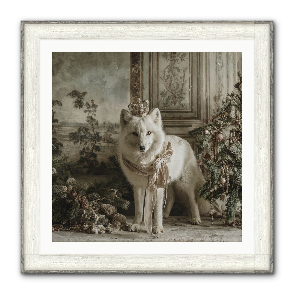 The Night Everything Shimmers Framed Print - Driftwood White 30x30