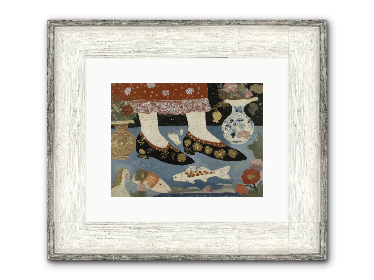 The Night We Sailed To Elsewhere Framed Print - Driftwood White 12x9