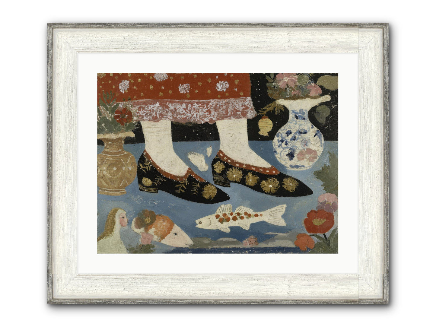 The Night We Sailed To Elsewhere Framed Print - Driftwood White 24x18