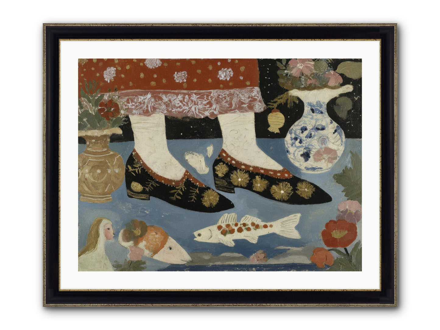 The Night We Sailed To Elsewhere Framed Print - Black & Gold 32x24