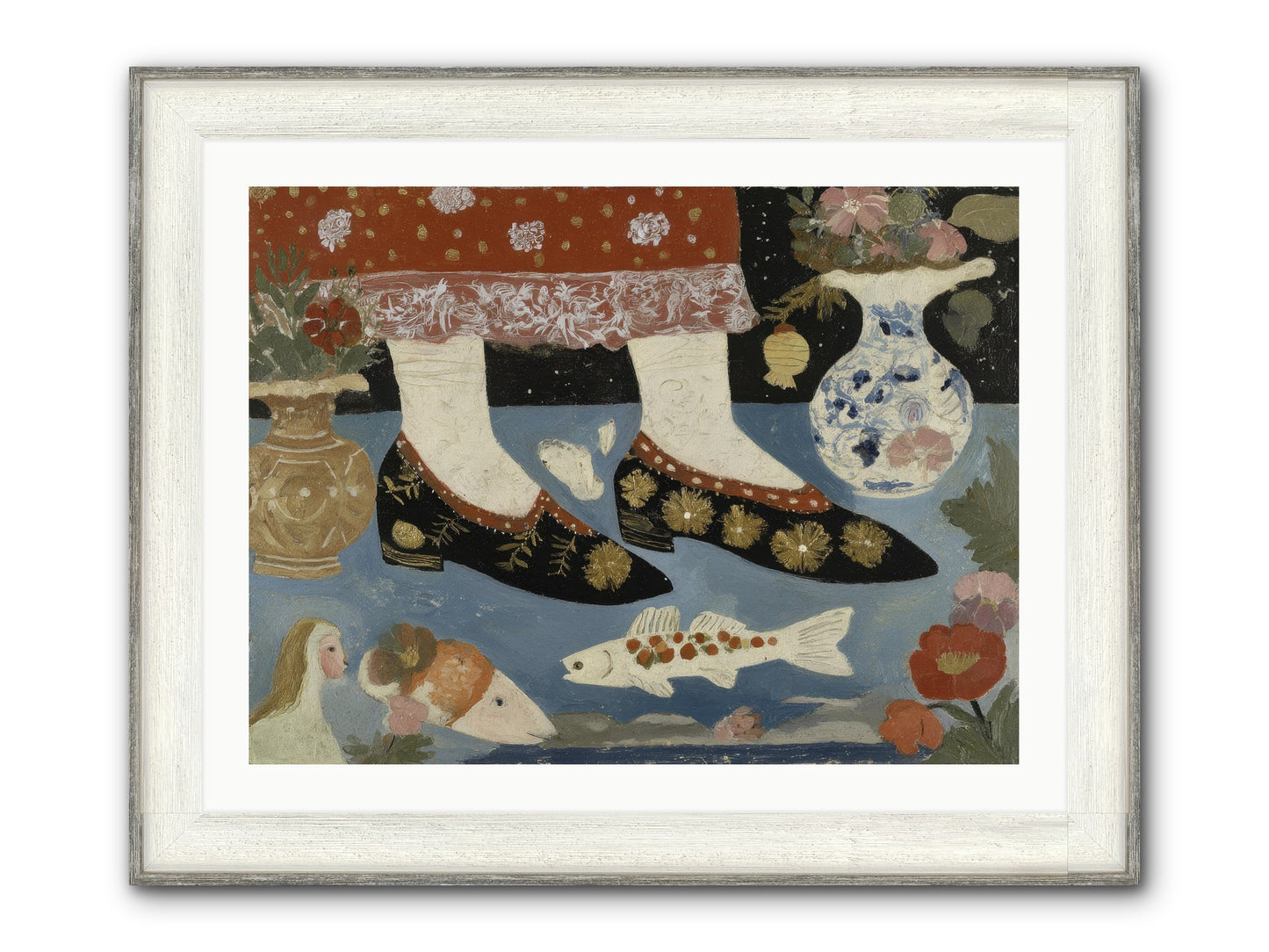 The Night We Sailed To Elsewhere Framed Print - Driftwood White 32x24