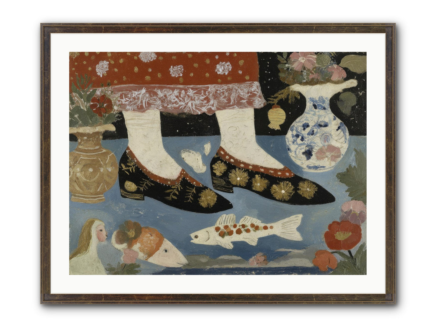 The Night We Sailed To Elsewhere Framed Print - Slimwoods Black/Gold 32x24