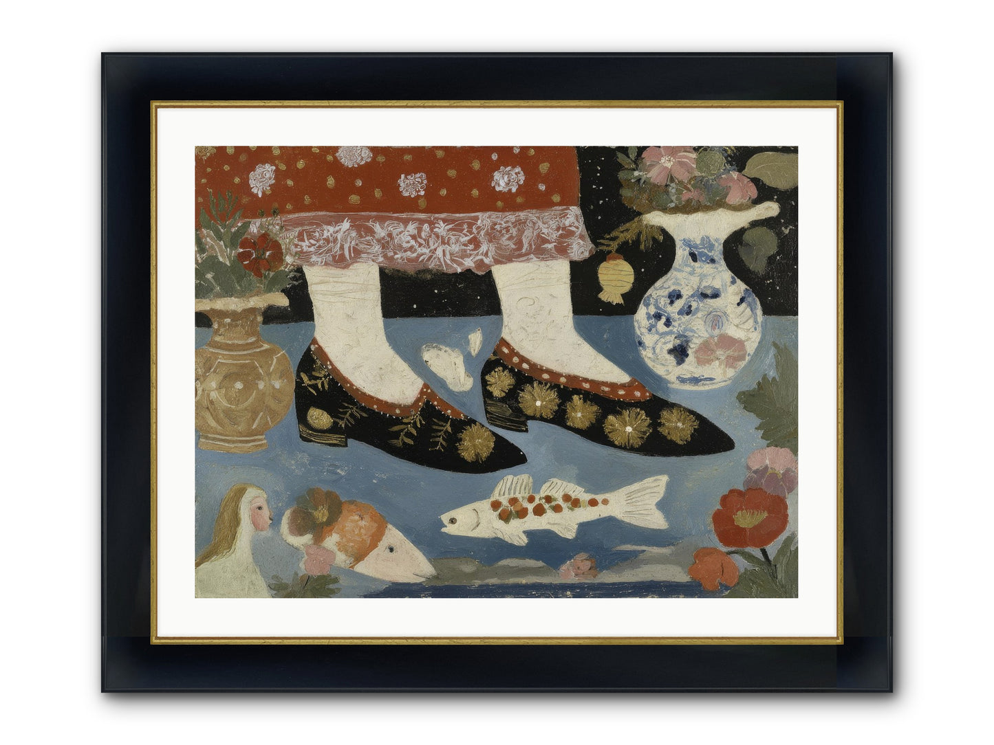 The Night We Sailed To Elsewhere Framed Print - Wide Black w/Gold 32x24