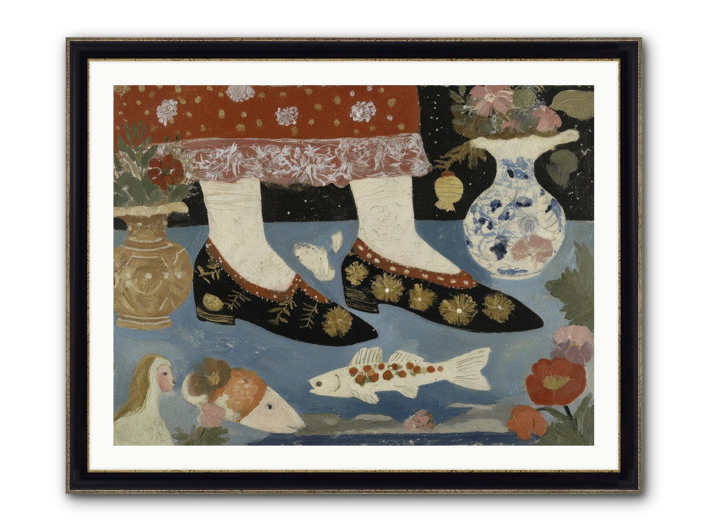 The Night We Sailed To Elsewhere Framed Print - Black & Gold 40x30