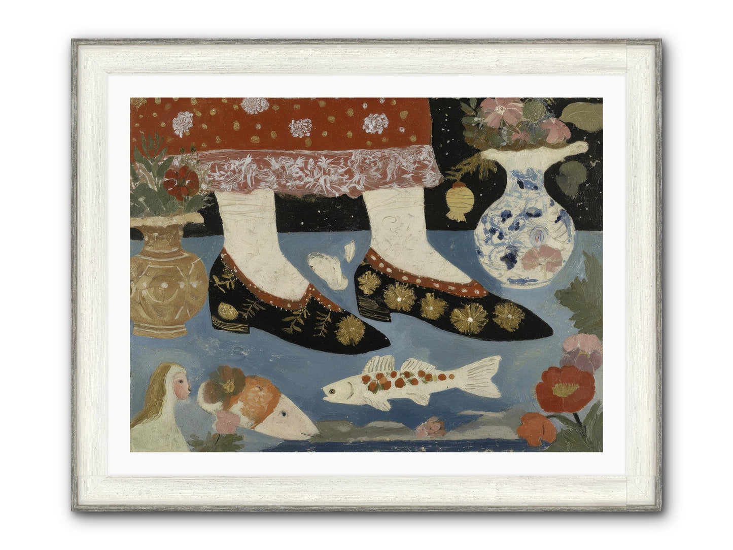 The Night We Sailed To Elsewhere Framed Print - Driftwood White 40x30