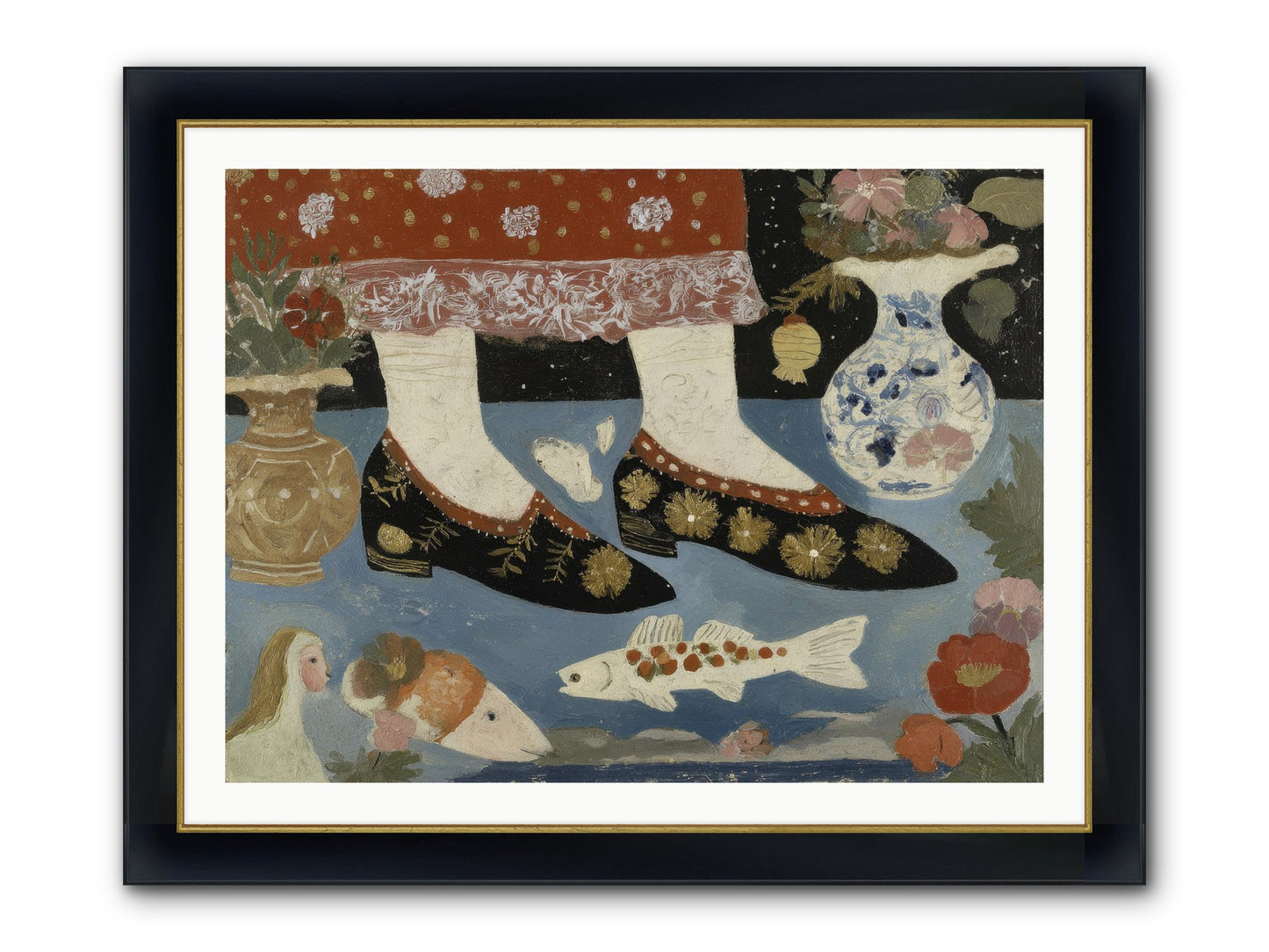 The Night We Sailed To Elsewhere Framed Print - Wide Black w/Gold 40x30