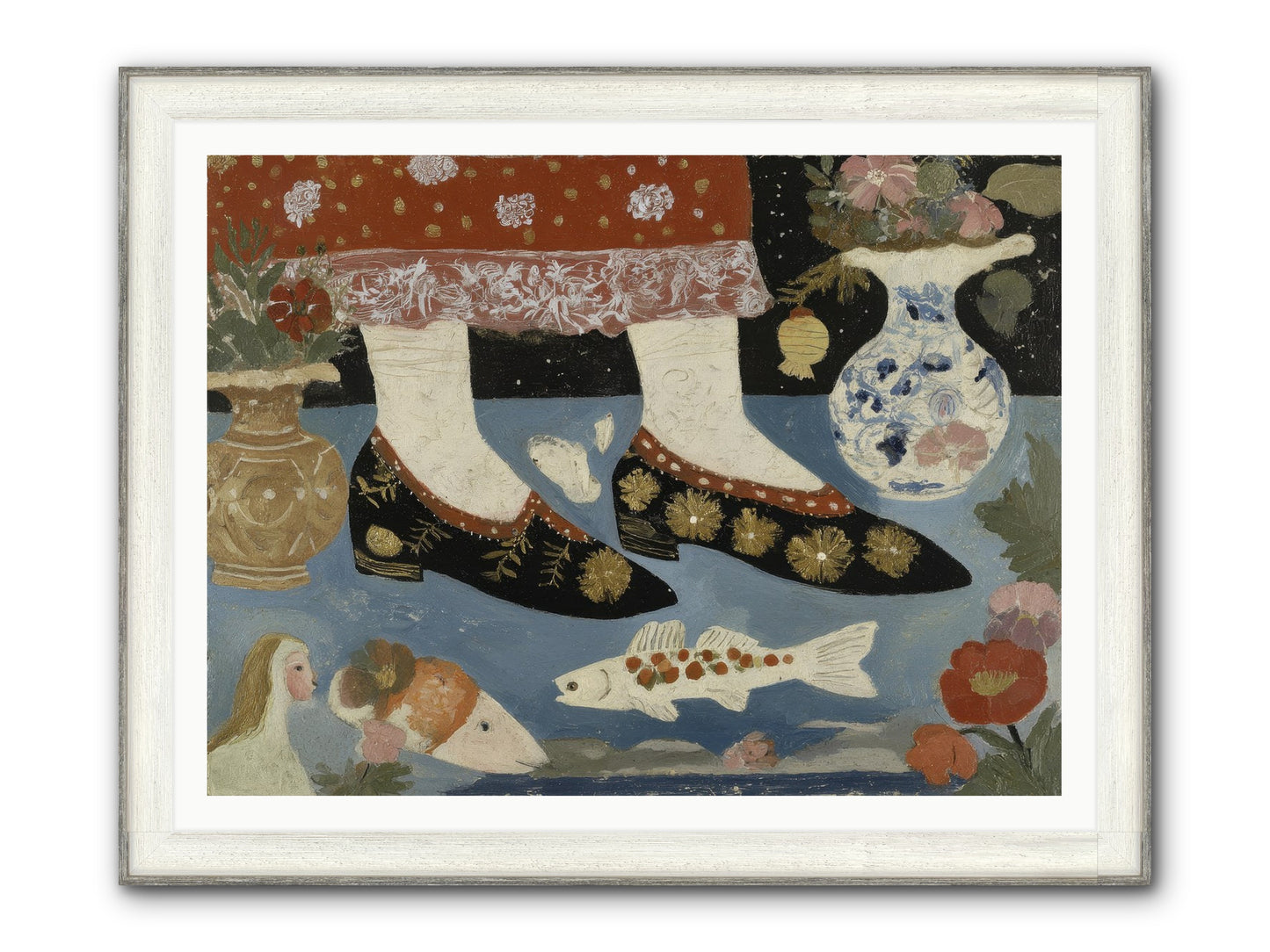 The Night We Sailed To Elsewhere Framed Print - Driftwood White 48x36