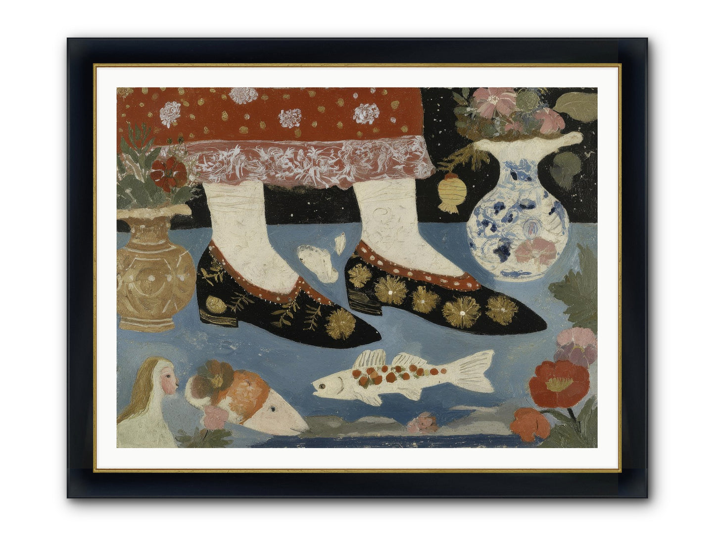 The Night We Sailed To Elsewhere Framed Print - Wide Black w/Gold 48x36