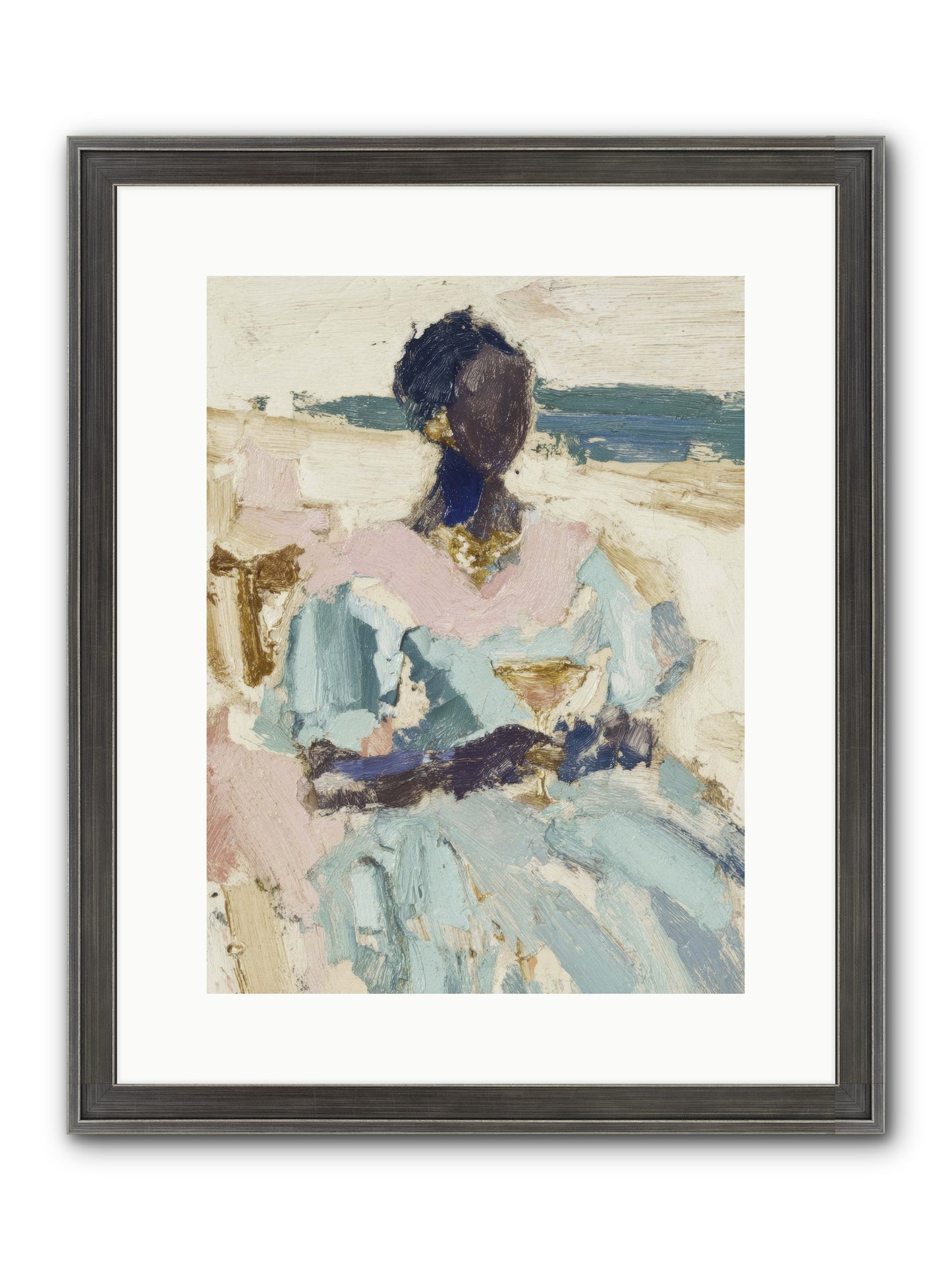 The Ocean's Gentle Boundary Framed Print - Slimwoods Black/Silver 12x16