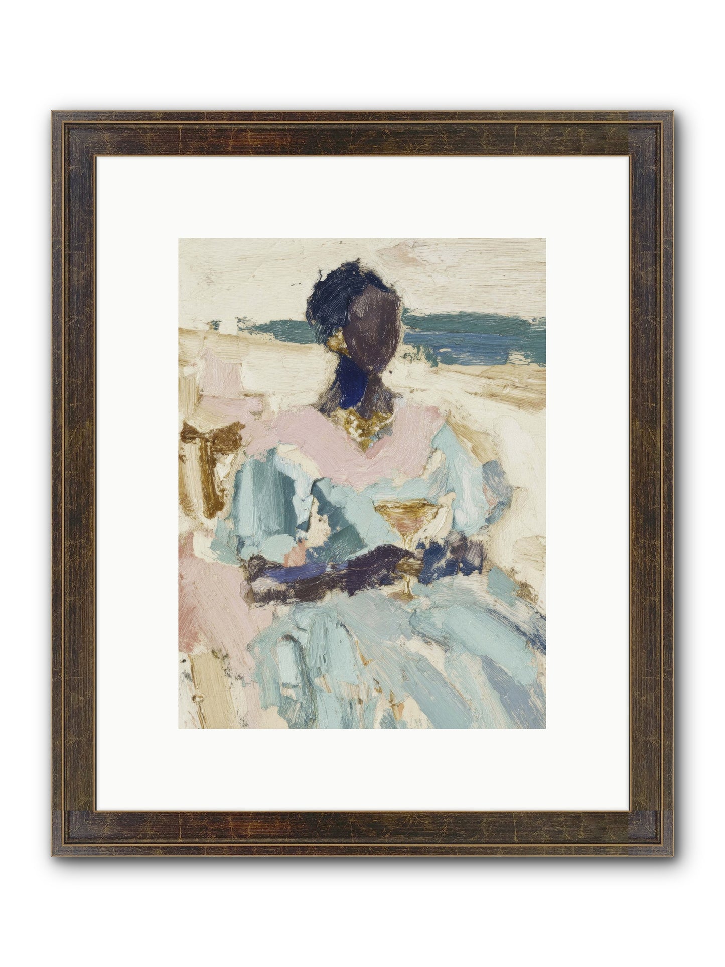 The Ocean's Gentle Boundary Framed Print - Slimwoods Black/Gold 9x12