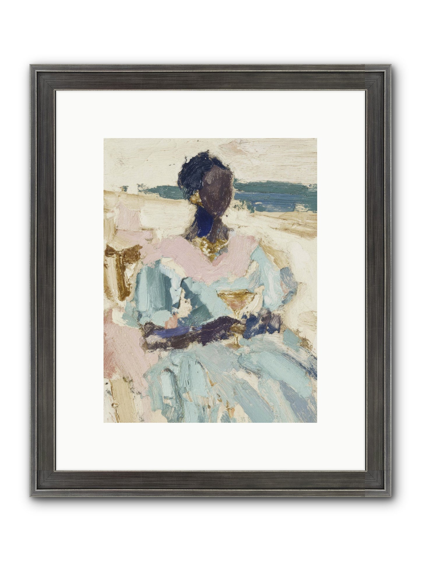 The Ocean's Gentle Boundary Framed Print - Slimwoods Black/Silver 9x12
