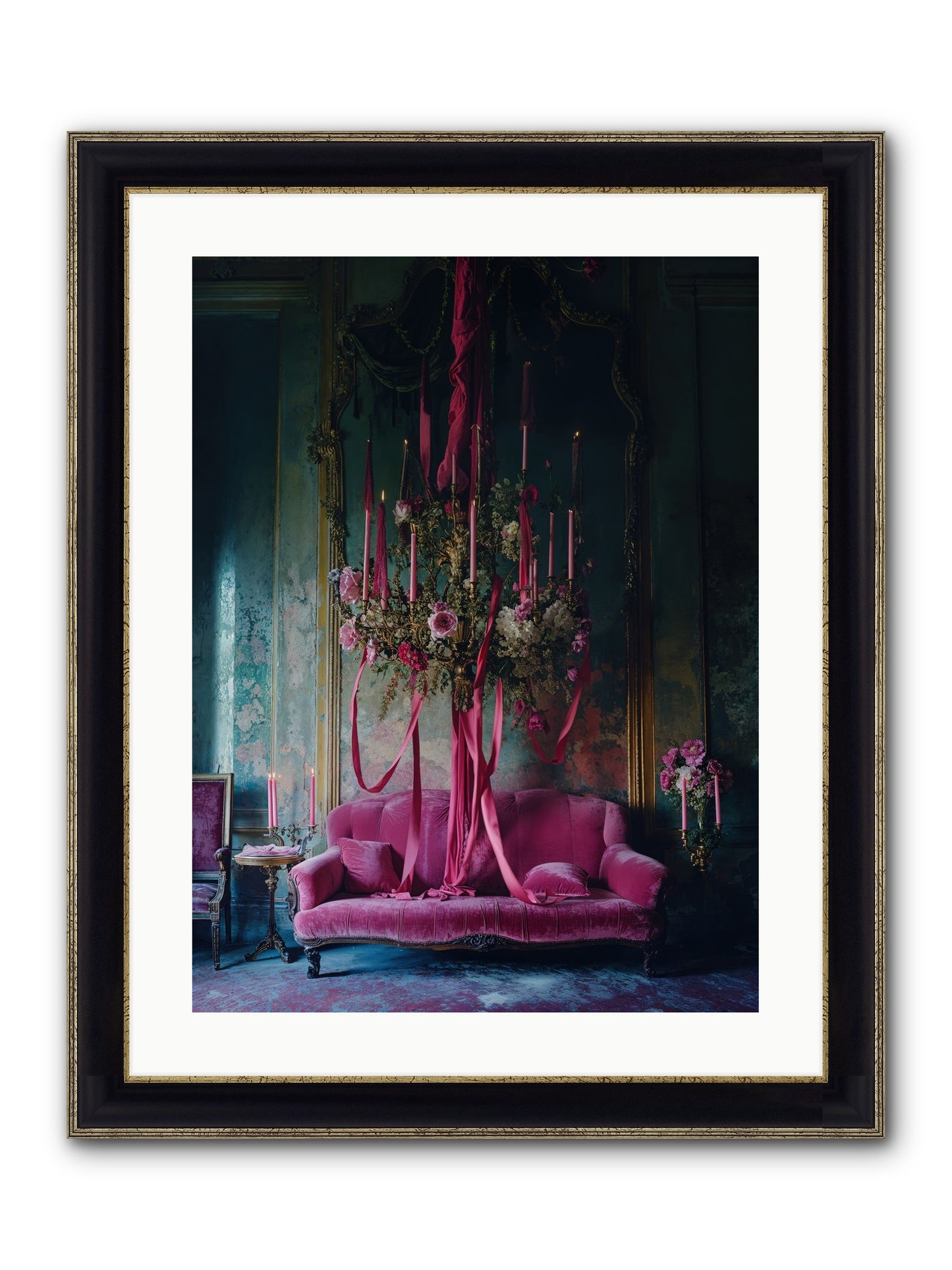 The Opera's Crown Framed Print - Black & Gold 18x24
