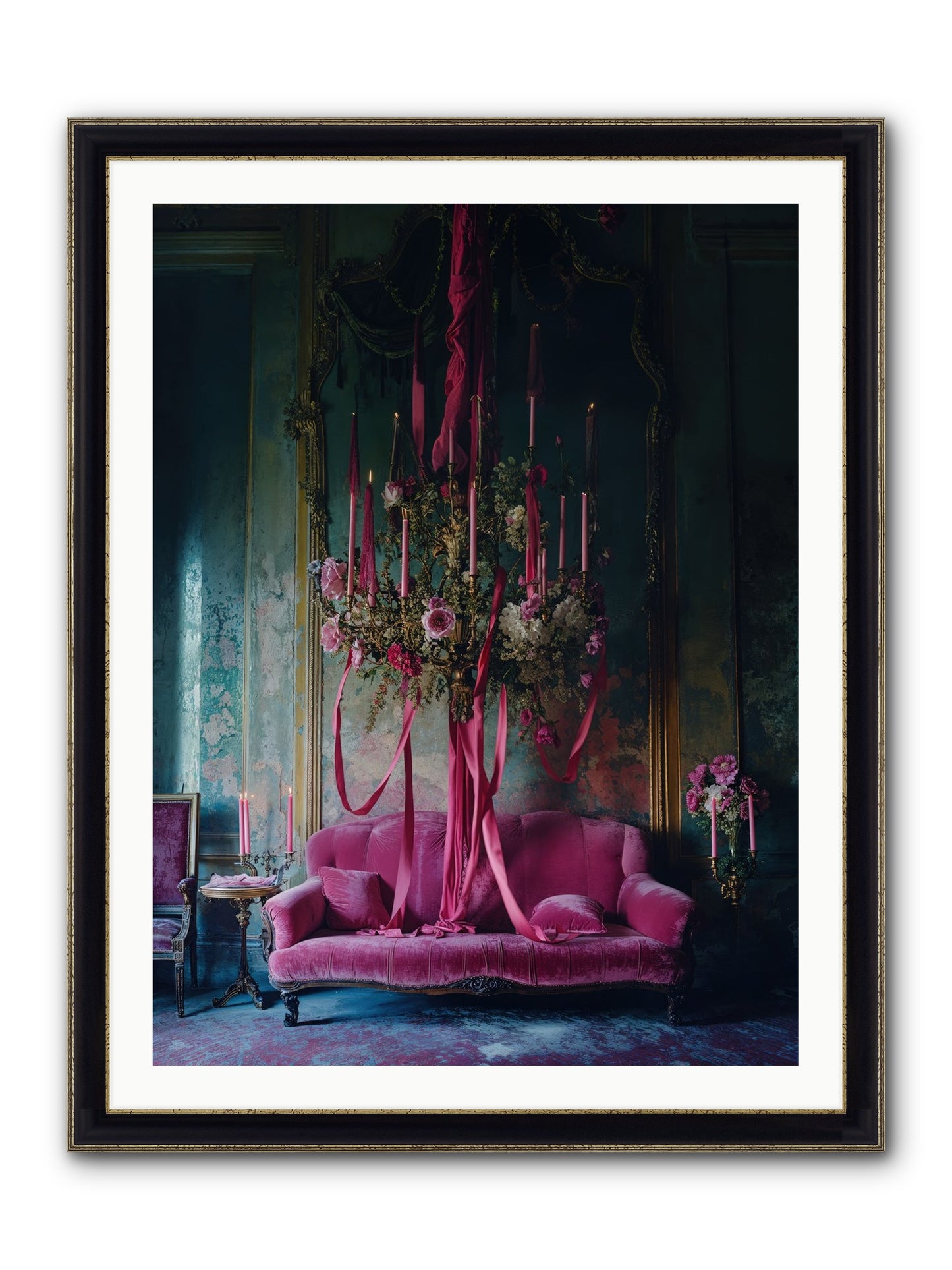 The Opera's Crown Framed Print - Black & Gold 30x40