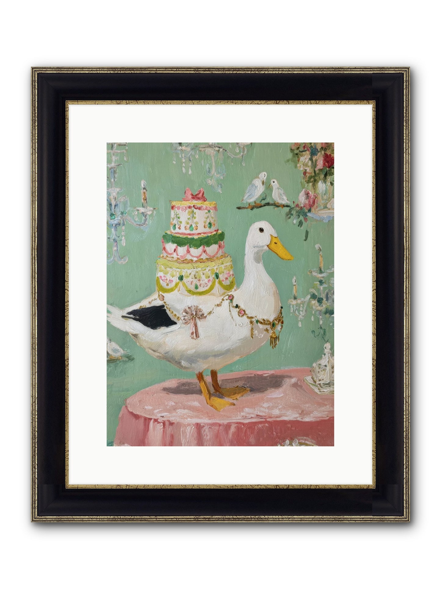 The Opulent Daydream Framed Print - Black & Gold 12x16