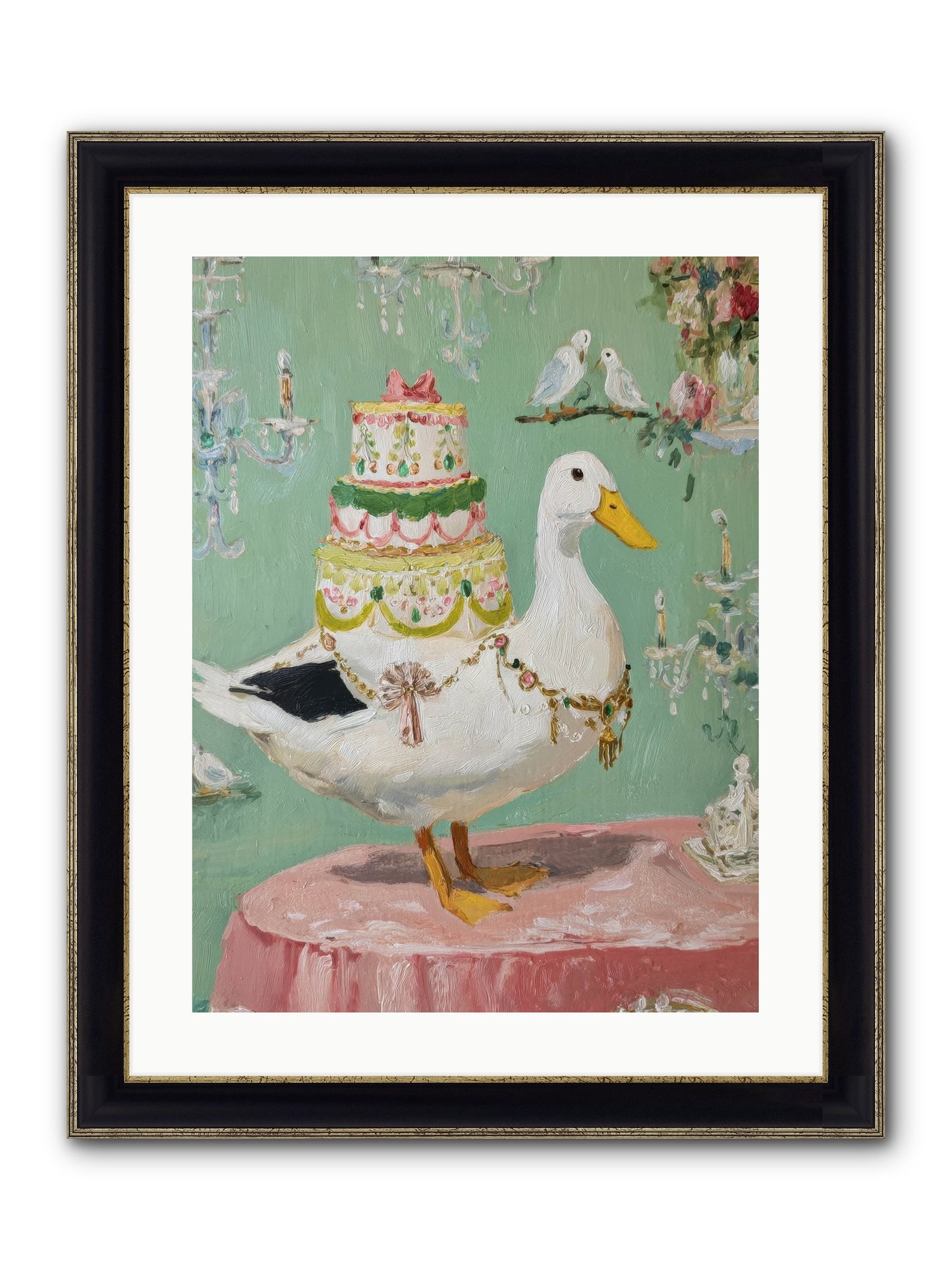 The Opulent Daydream Framed Print - Black & Gold 18x24