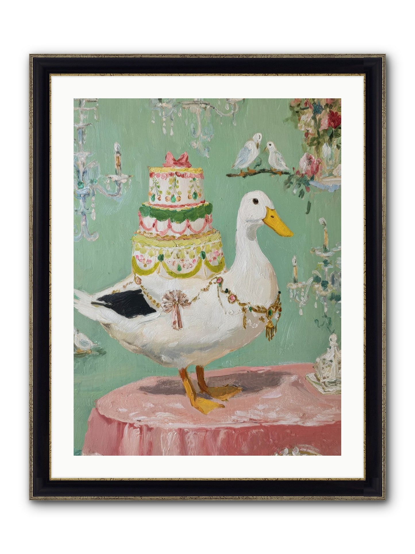 The Opulent Daydream Framed Print - Black & Gold 24x32