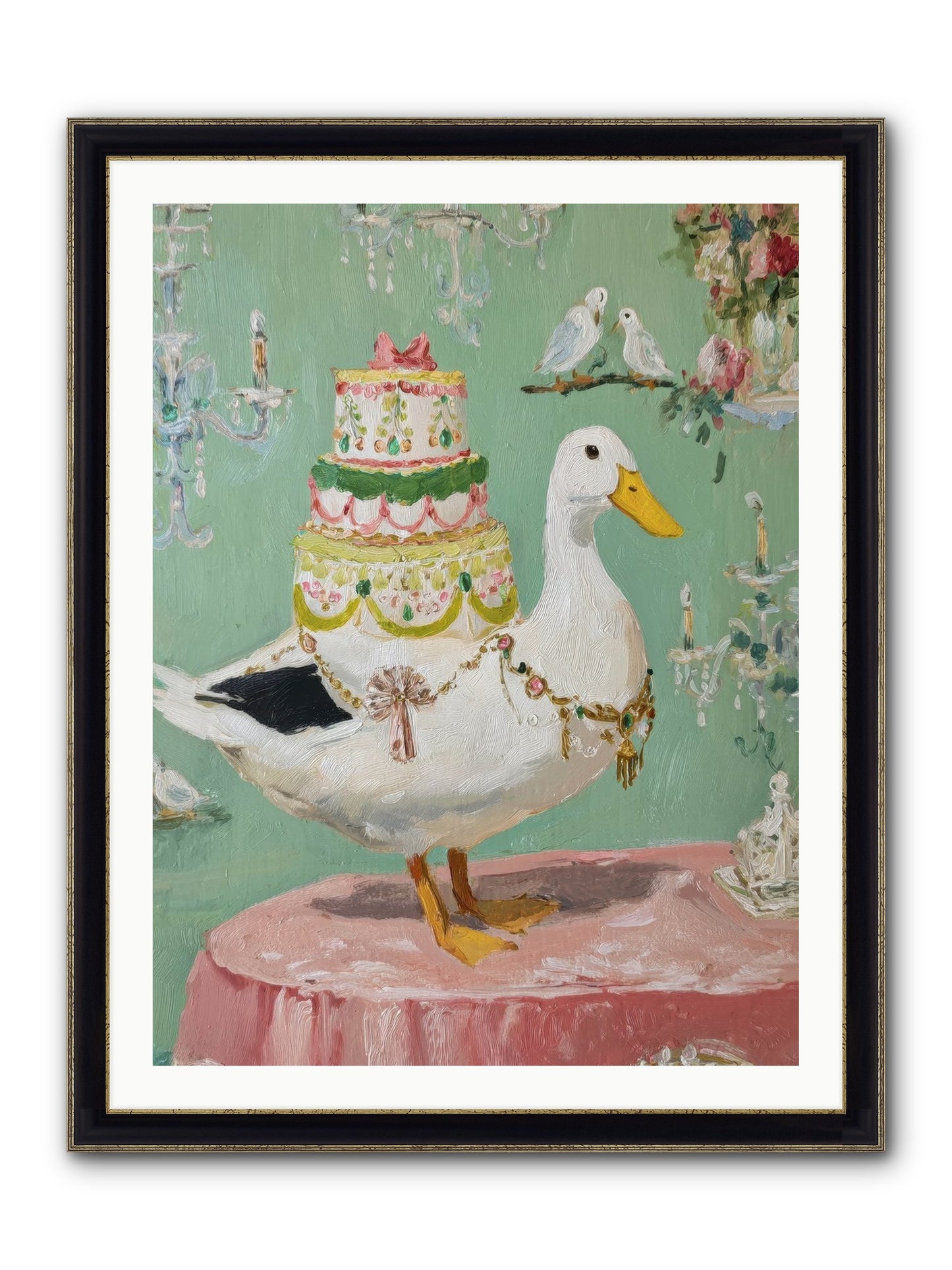 The Opulent Daydream Framed Print - Black & Gold 30x40