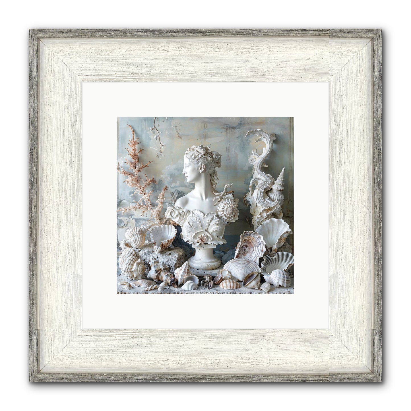 The Oyster's Opera Framed Print - Driftwood White 10x10