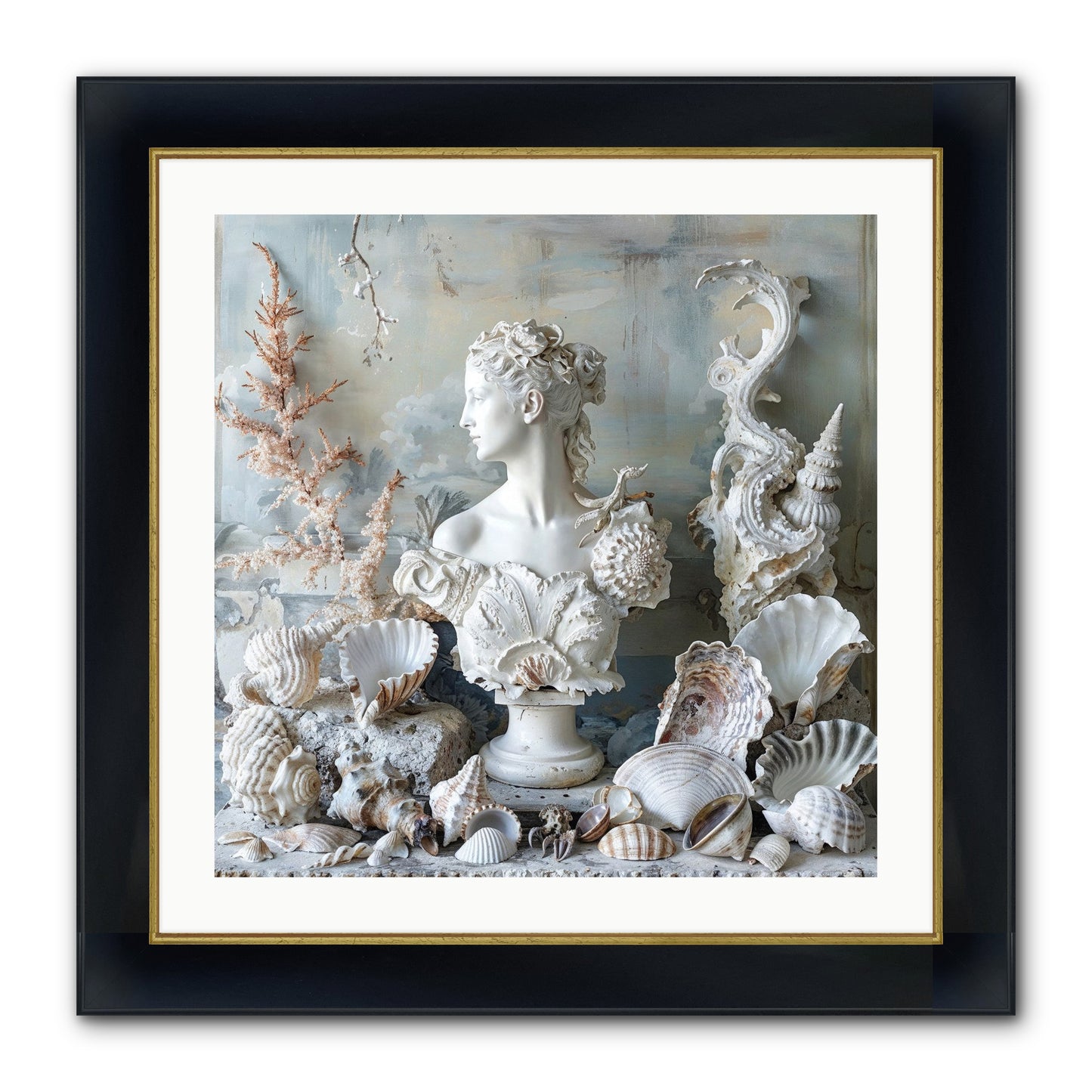 The Oyster's Opera Framed Print - Wide Black w/Gold 24x24