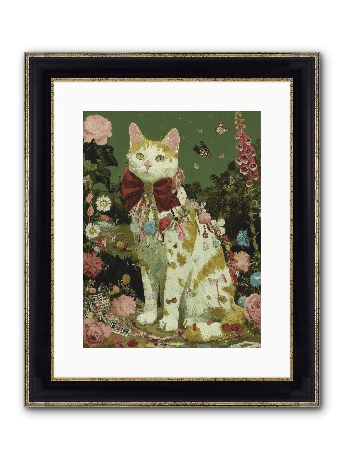 The Painted Path Framed Print - Black & Gold 12x16