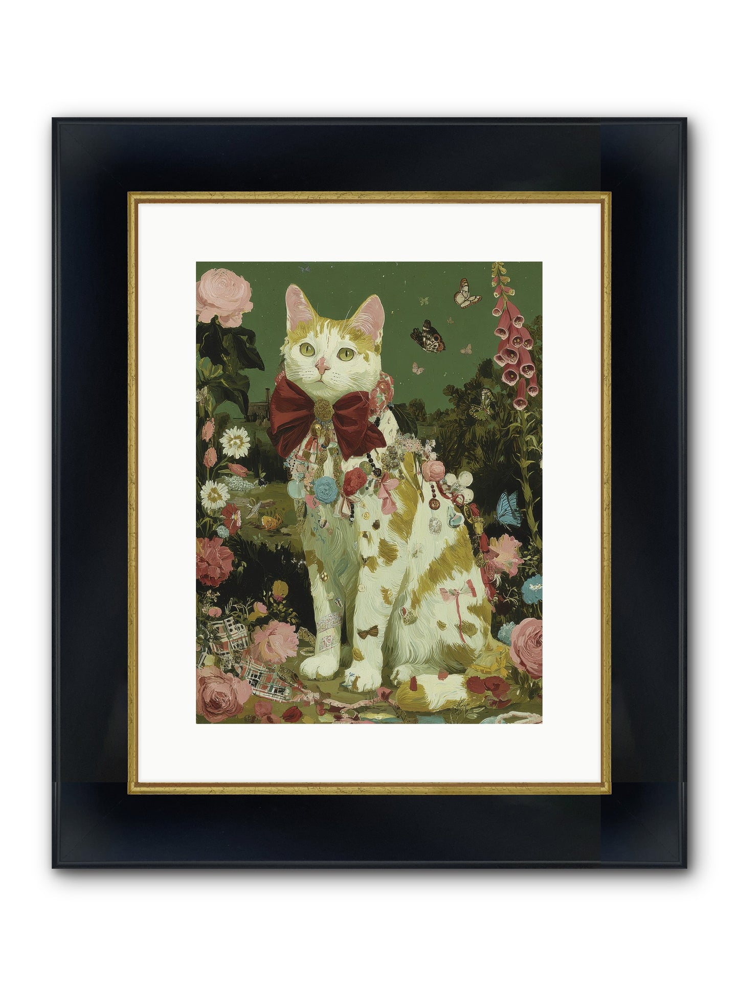 The Painted Path Framed Print - Wide Black w/Gold 12x16