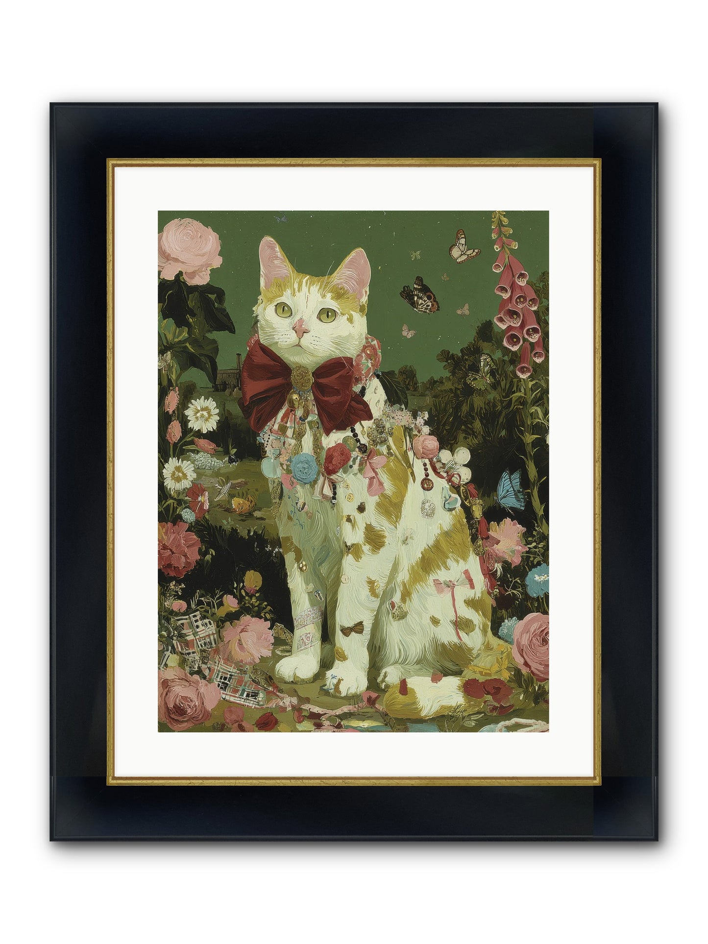 The Painted Path Framed Print - Wide Black w/Gold 18x24