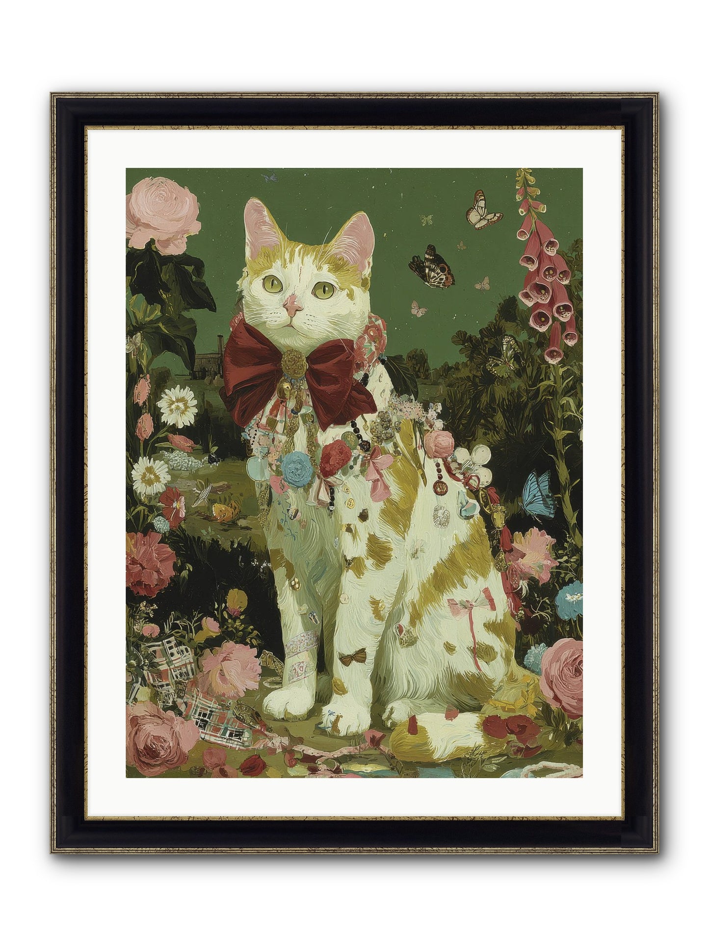 The Painted Path Framed Print - Black & Gold 24x32