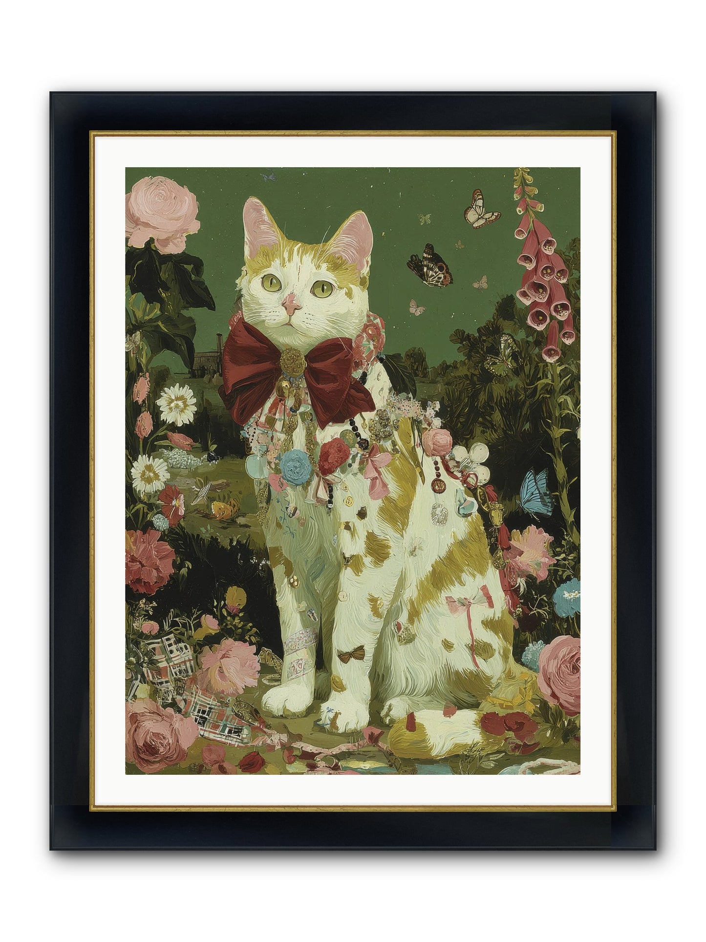 The Painted Path Framed Print - Wide Black w/Gold 30x40