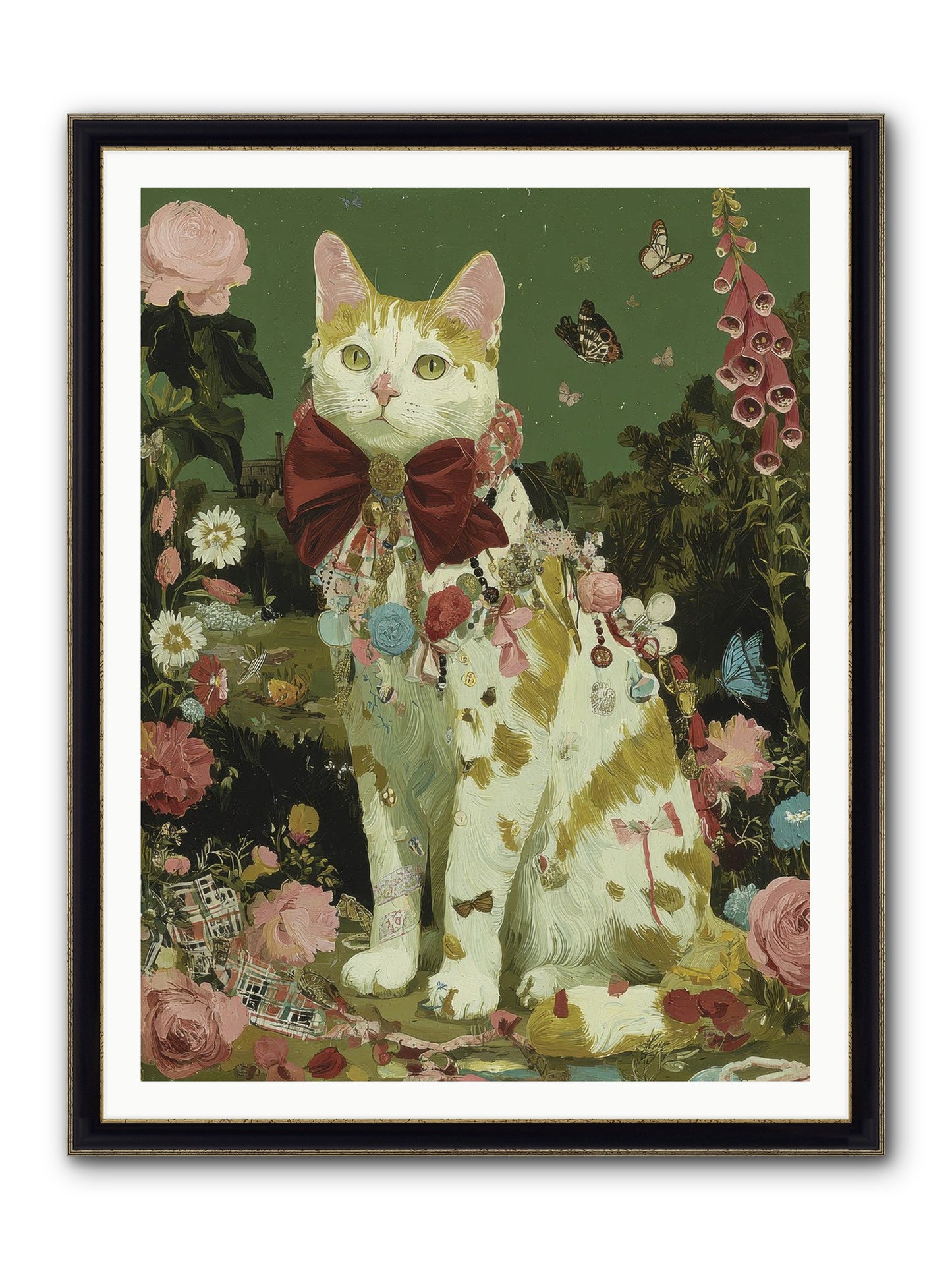 The Painted Path Framed Print - Black & Gold 36x48