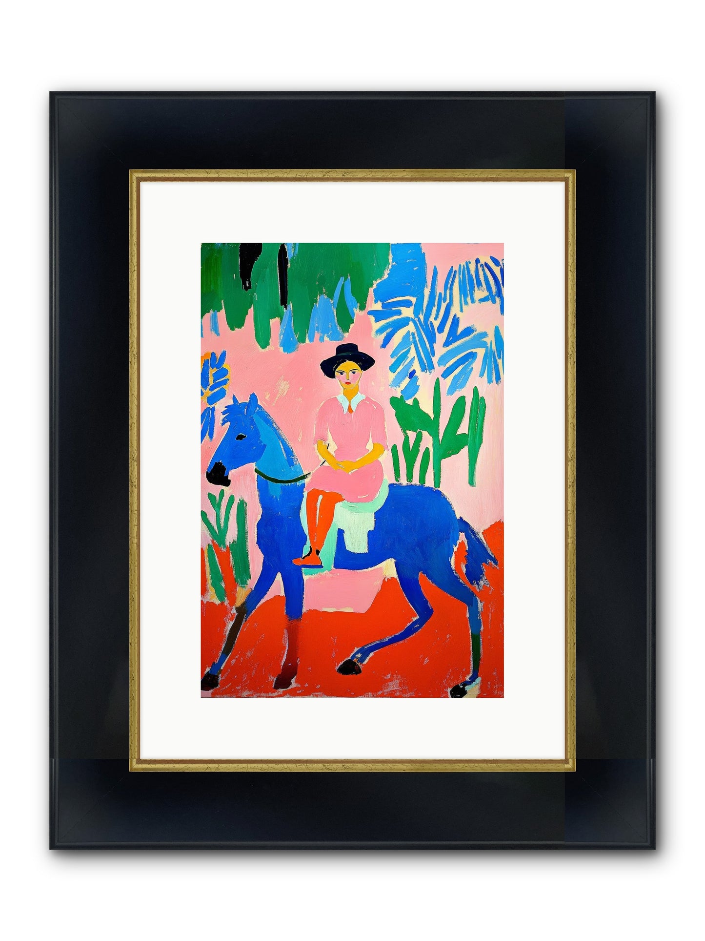The Painted Road Framed Print - Wide Black w/Gold 10x15