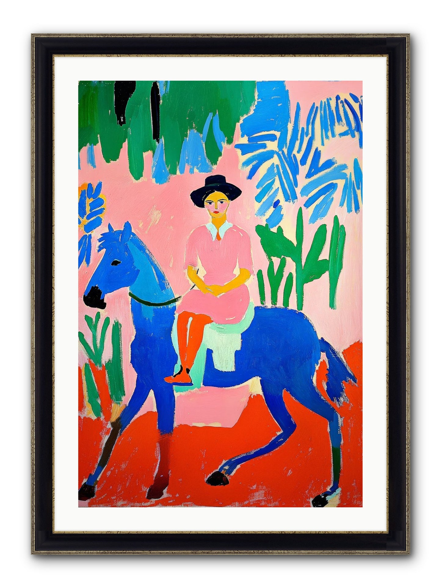 The Painted Road Framed Print - Black & Gold 24x36