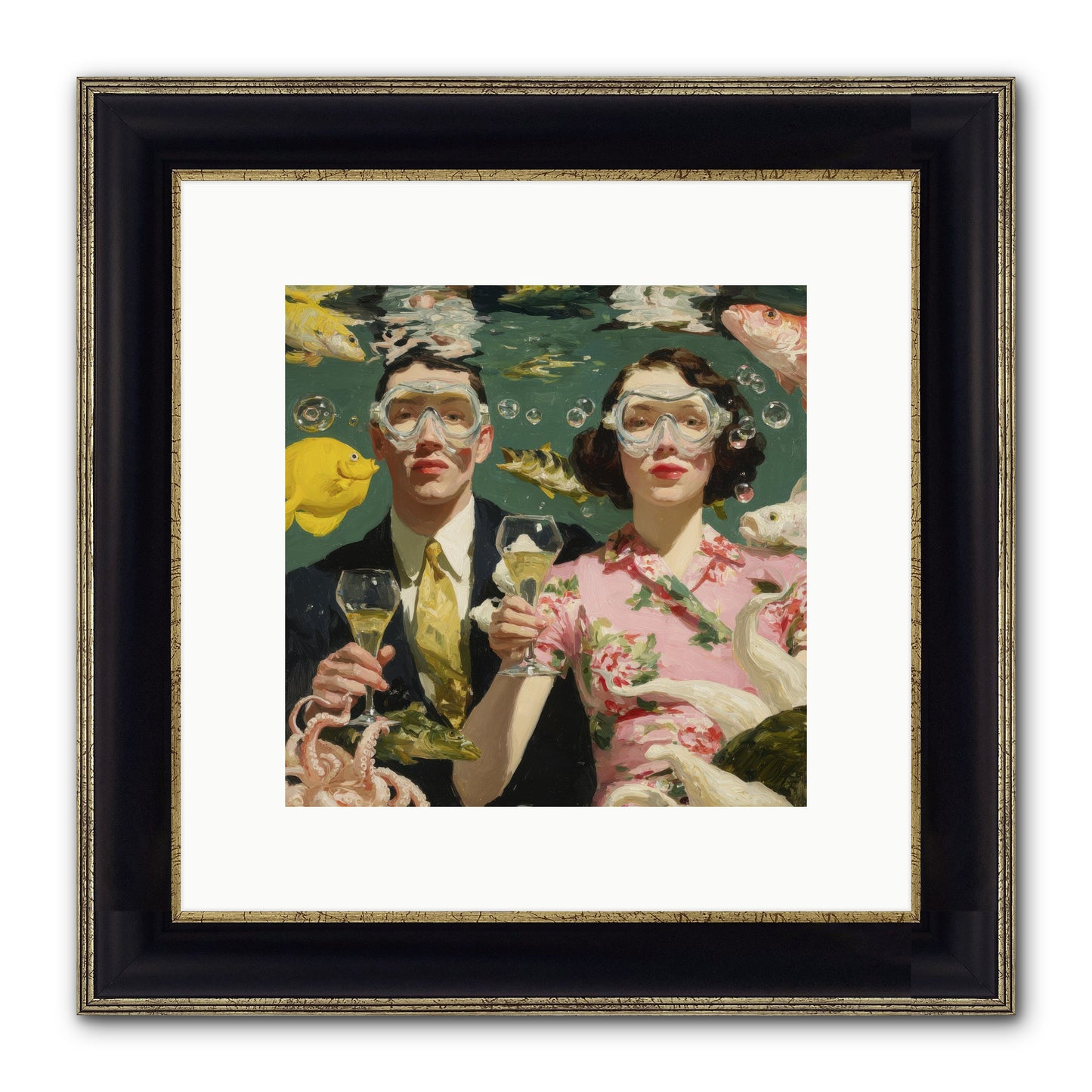 The Pale Velvet Passport Framed Print - Black & Gold 10x10