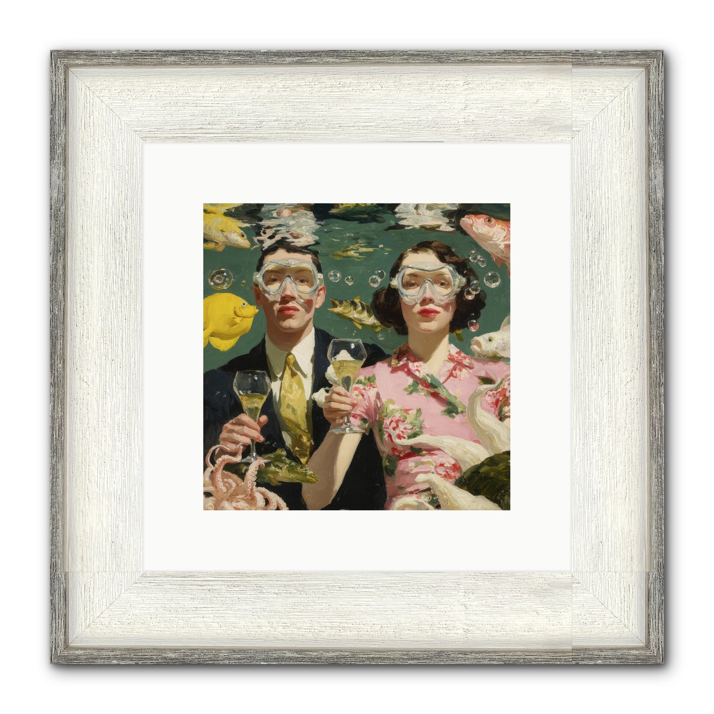 The Pale Velvet Passport Framed Print - Driftwood White 10x10