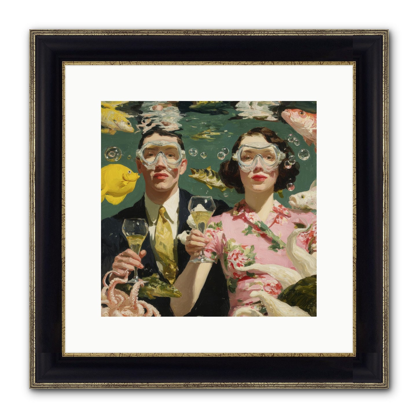 The Pale Velvet Passport Framed Print - Black & Gold 12x12