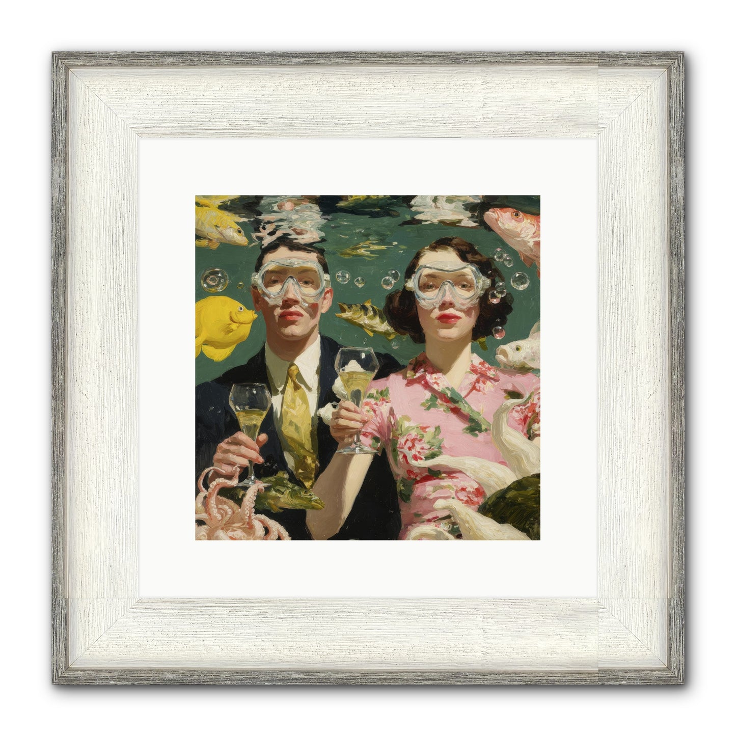 The Pale Velvet Passport Framed Print - Driftwood White 12x12