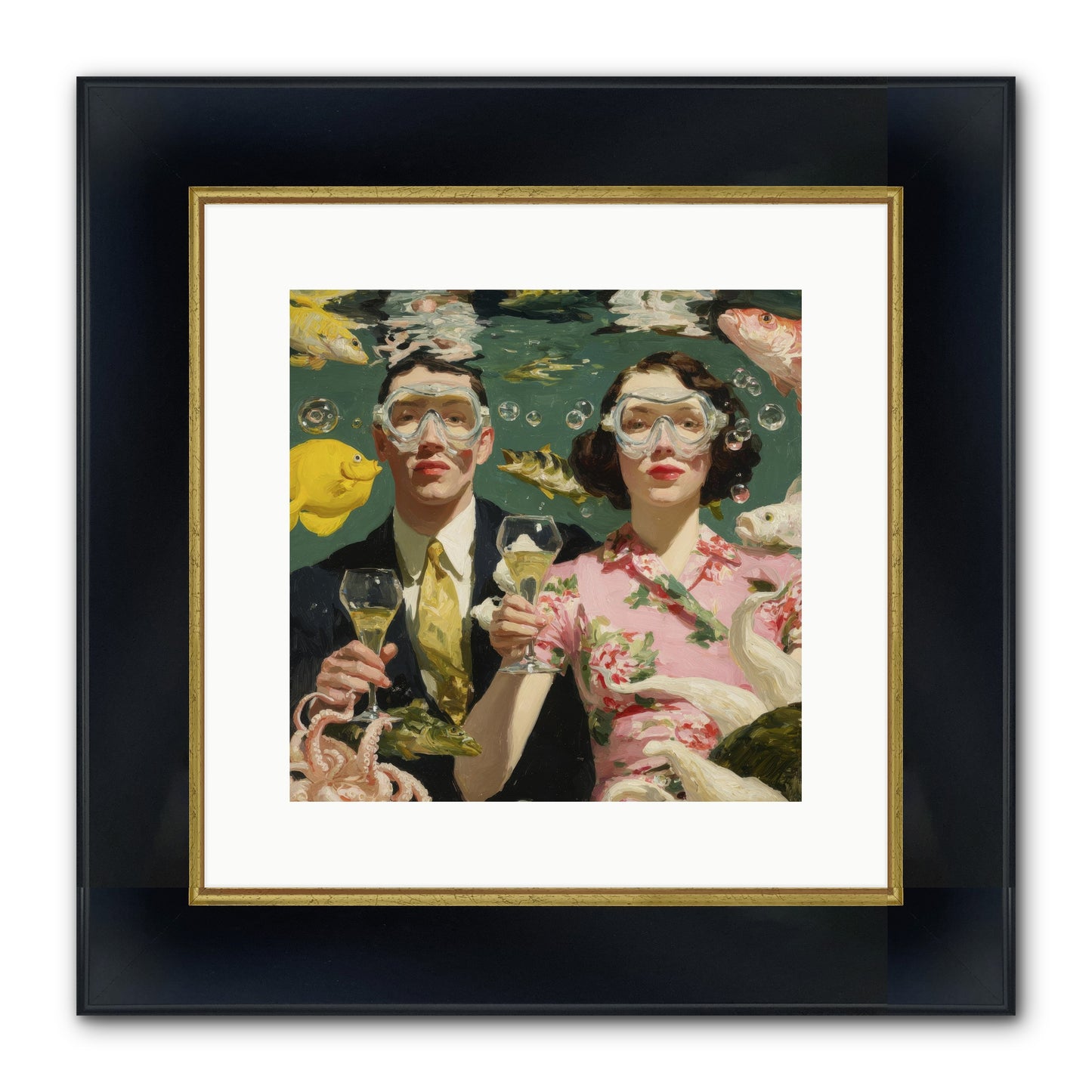 The Pale Velvet Passport Framed Print - Wide Black w/Gold 12x12