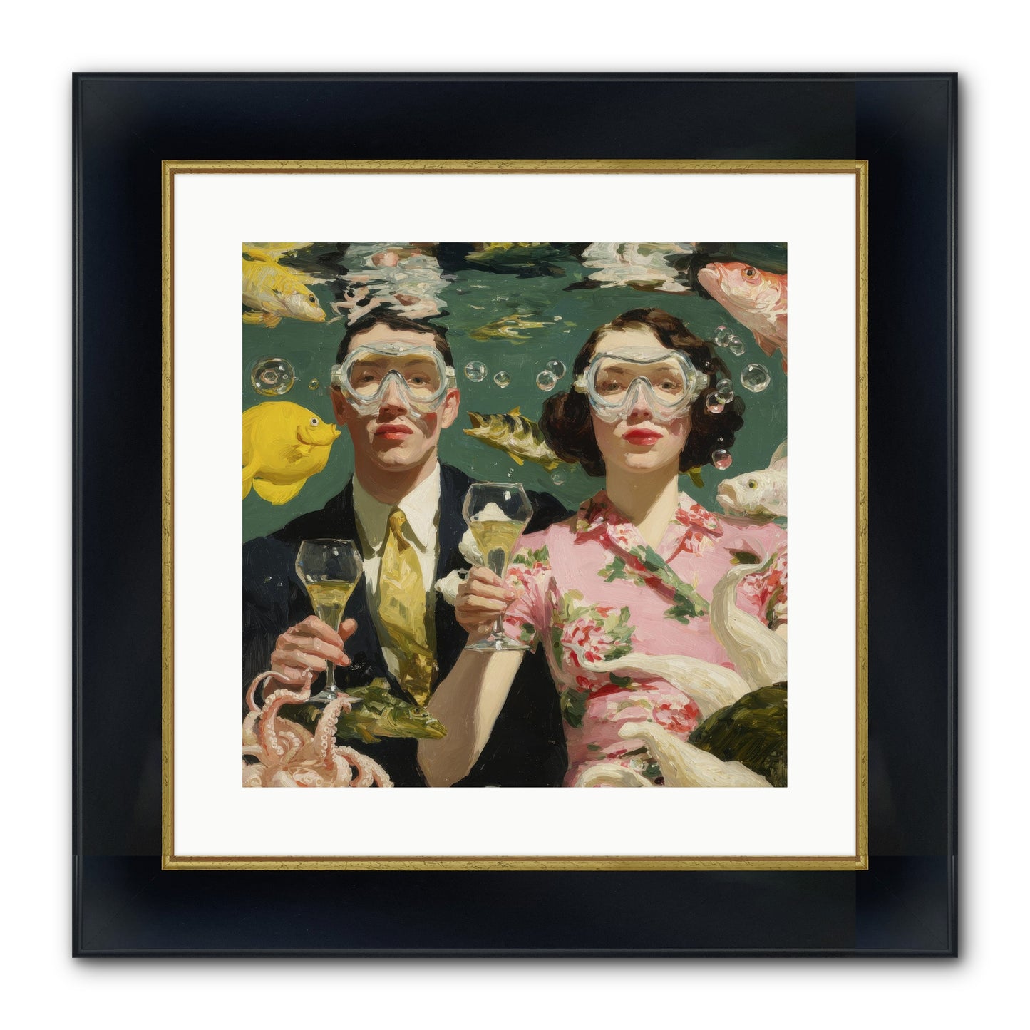 The Pale Velvet Passport Framed Print - Wide Black w/Gold 16x16