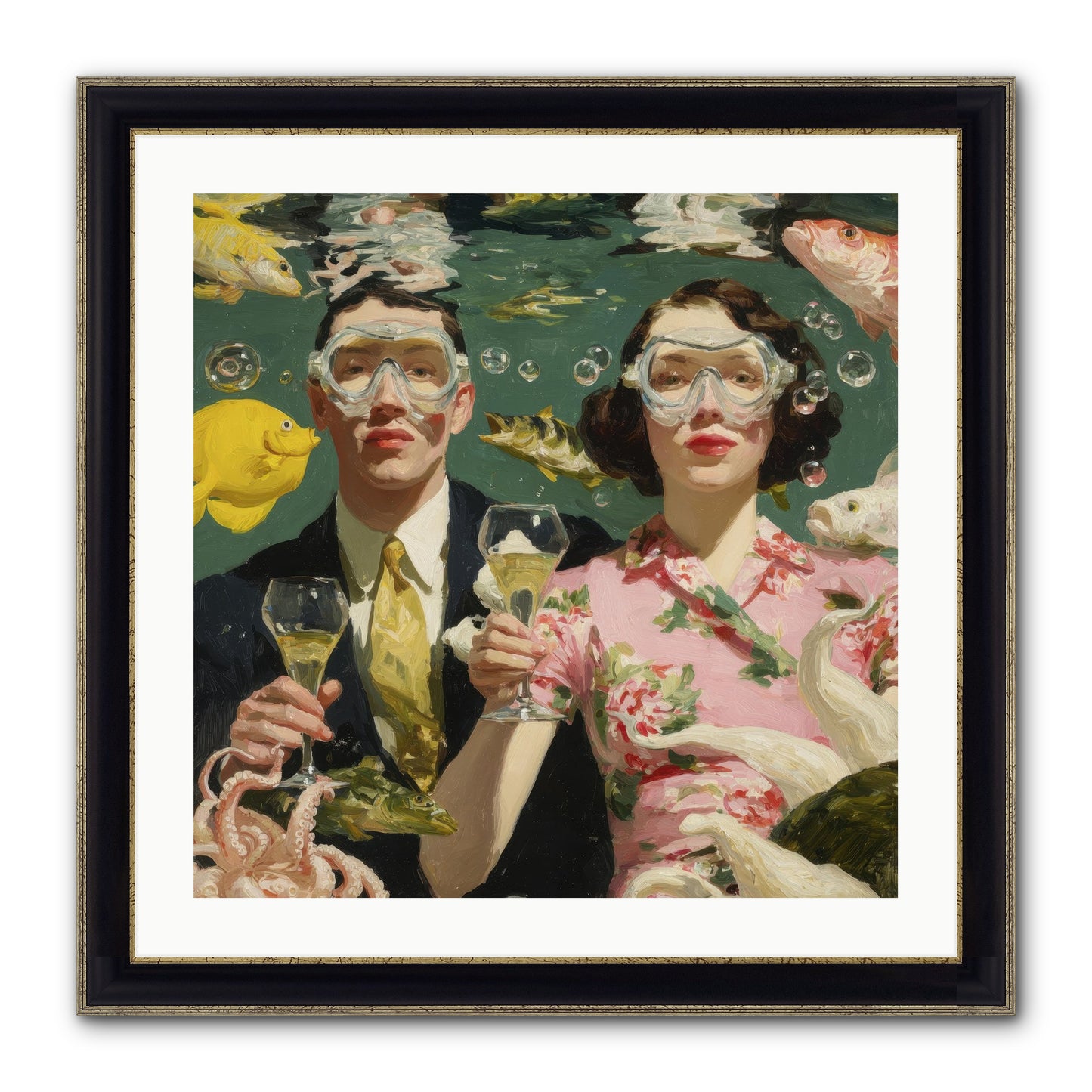The Pale Velvet Passport Framed Print - Black & Gold 24x24